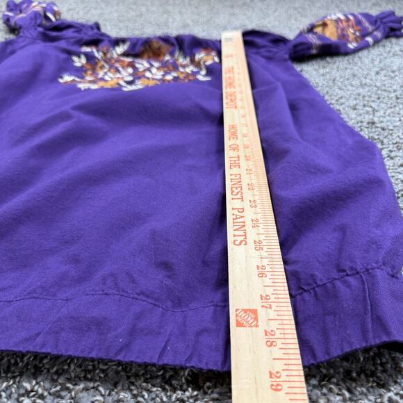 Free People Fleur Shift Off Shoulder Dress Large Lavender Floral Embroidered - Picture 9 of 10